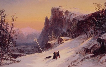  Jasper Pintura al %c3%b3leo - Invierno en Suiza paisaje Jasper Francis Cropsey Mountain